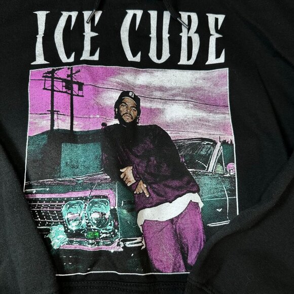 Ice Cube Mens Large Black Graphic Hoodie Good Day Vintage Sweatshirt Large - Picture 3 of 7
